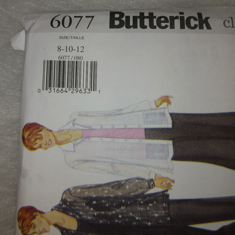 Butterick 6077 Classics, shirt tank top skirt & pants EASY Size 8-10-12
